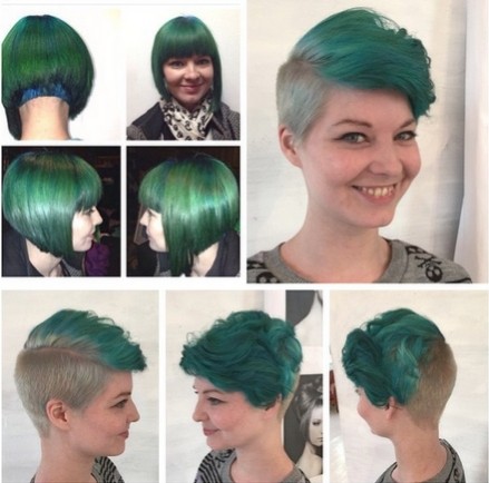 Green hairstyle ideas for short hair