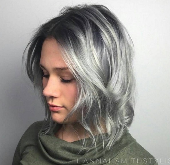 Gray gray haircuts - messy hair, curly