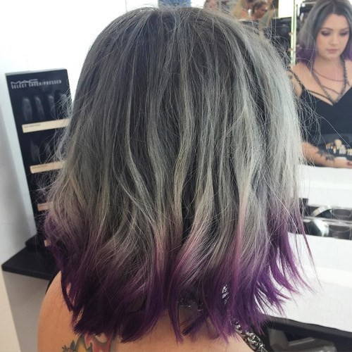 Gray and purple - gray with a fee and the dye of purple retreat
