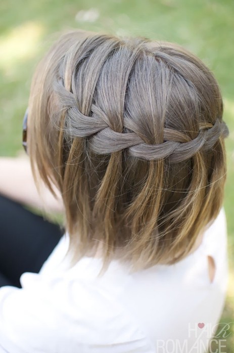 Hair Styles Romance: Waterfall Braid in Short Hair