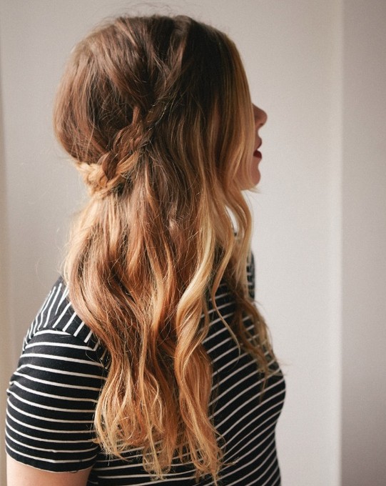 Cute Long Hairstyles: Half Down French Braid