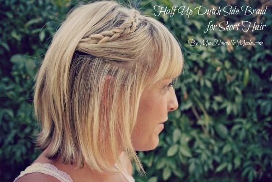 Half of a Dutch braid braid for short hair