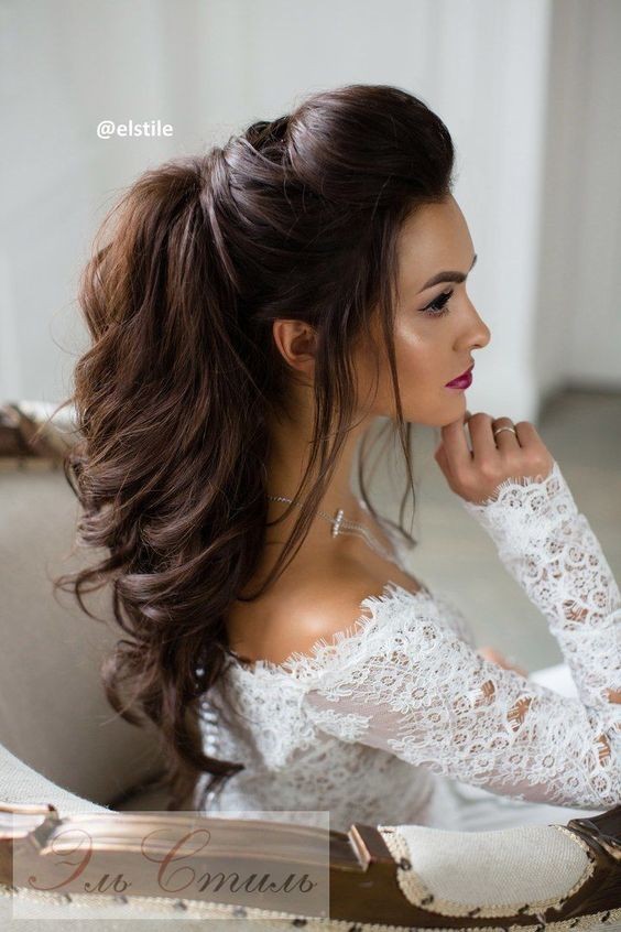 Half hairstyles half down for brides