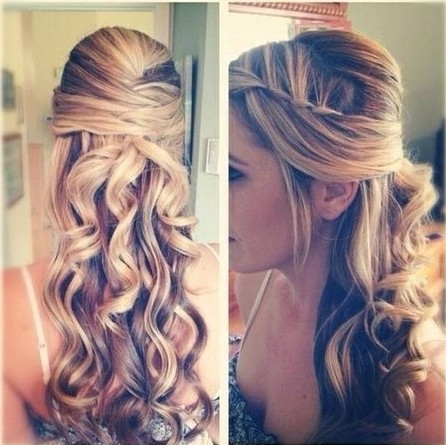 Half hairstyles half down for curly hair