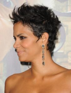 Halle Berry Black Cropped Pixie Haircuts
