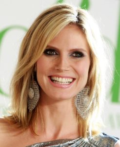 Heidi Klum Blonde Medium Layered Haircut for Straight Hair