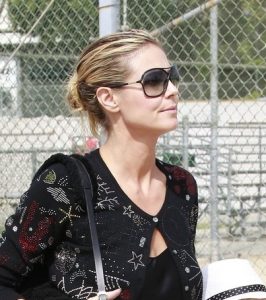 Heidi Klum Casual Updo Hairstyle for Medium Hair