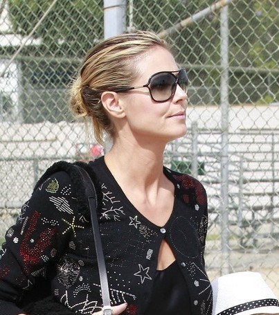 Heidi Klum Casual Updo Hairstyle for Medium Hair