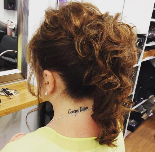 Horse tail high for curly hair