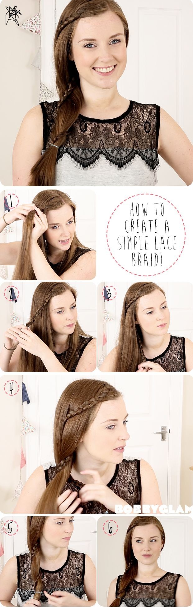 How to create a simple lace braid: educational hair braid