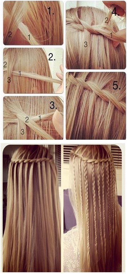 How to do a braid waterfall step by step