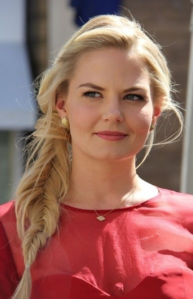 Jennifer Morrison Long hairstyles: the chaotic fish tail braid