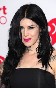 Kat Von D Black Tousled Layers Long Hairstyle