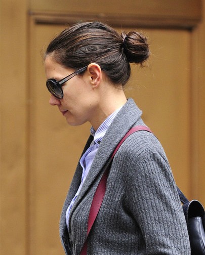 Katie Holmes Chignon Hairstyle for Long Hair
