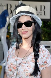Katy Perry Long Braided Hairstyle: Casual Loose Side Braid