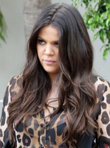 Khloe Kardashian Brown Long Wavy Hairstyles