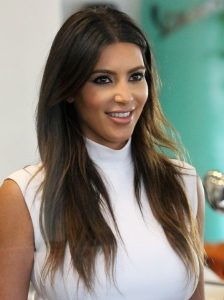 Kim Kardashian Casual Brown Long Haircuts