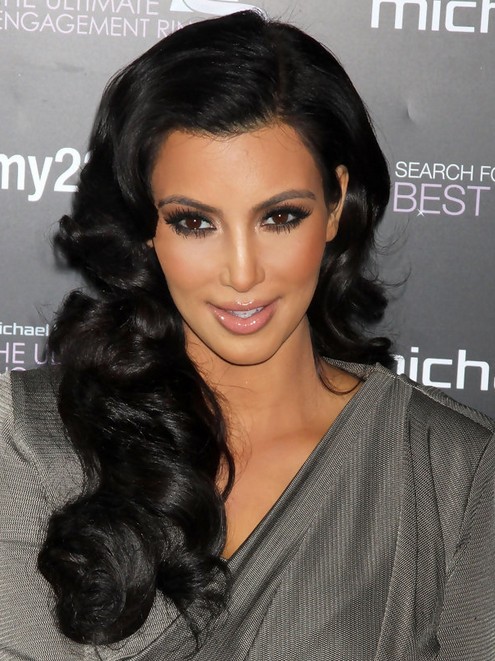 Long hair styles Kim Kardashian - Great Hair Curl