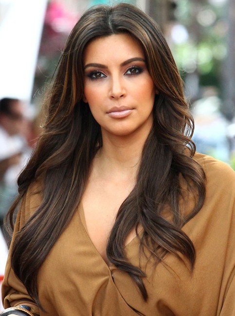 Long hairstyles Kim Kardashian: Center hairstyles