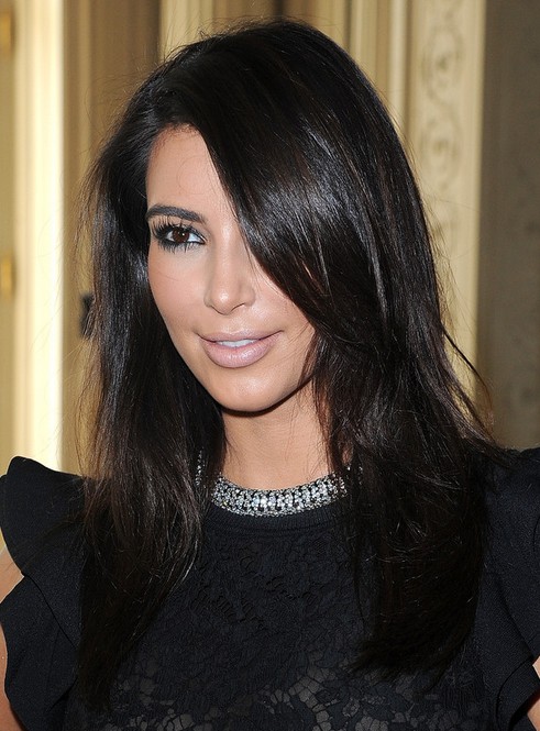 Kim Kardashian Medium Hairstyles: Black Black Hair