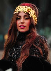 Lady Gaga Red Long Hairstyle
