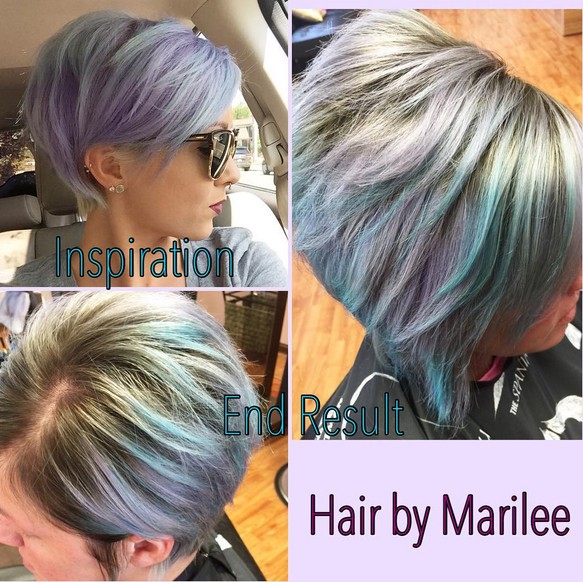Lavender and pale blue with a darker base