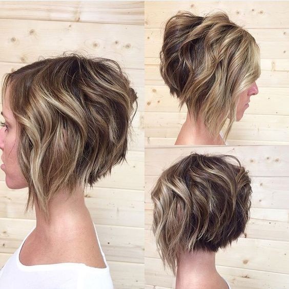 Layered, Curly Short Hairstyles - Balayage, Undercut Bob