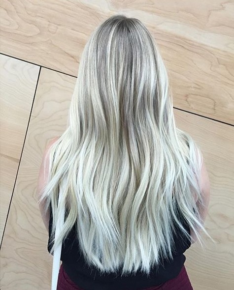 Long -layer hairstyle - white blond light