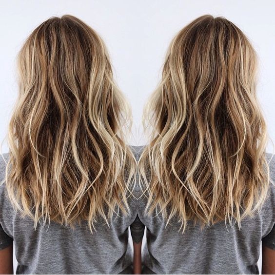 Medium hairstyles - brown brown and blonde