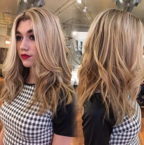 Medium layer hairstyle