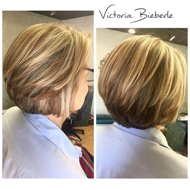 Pasted Bob Hair with Layers over 50 years old