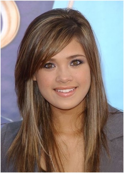 Light Brown Hair with Side Bangs: Long  Hairstyles