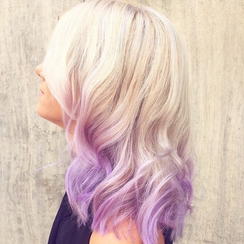 Light lavender - Omper hairstyle with medium wavy hair