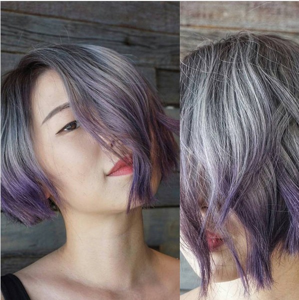 Loop hair styles with gray to purple hair - short hairstyles for thick hair