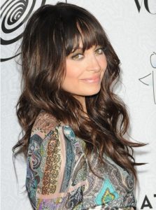Long Brown Hairstyles with Bangs: Nicole Richie Hair