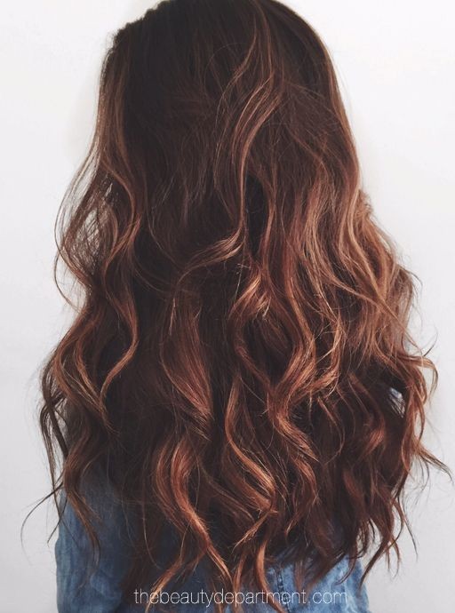 Long hairstyle curly with dark brown hair
