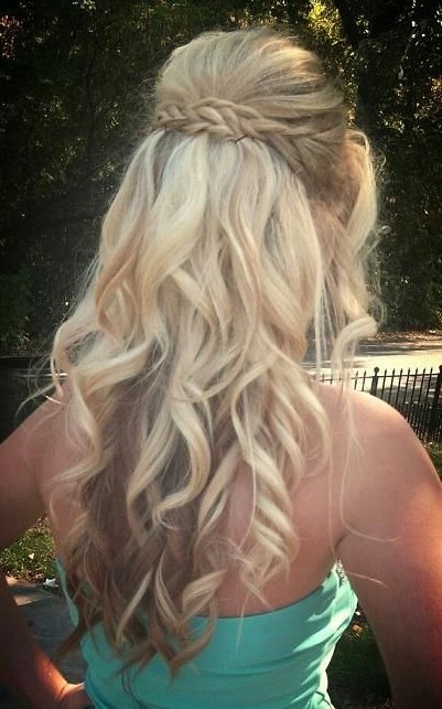 Touf curly hairstyles 2014: Al -Shallal braid with curls for the dancer party