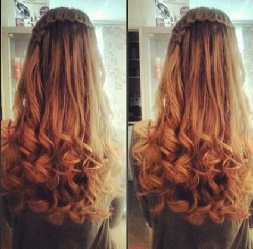 Long hair hairstyles 2014: Al -Shallal braid with curls