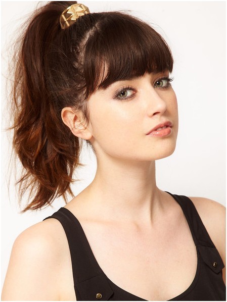 Long, Ponytail Hairstyles with Bangs: Cute Hair Styles