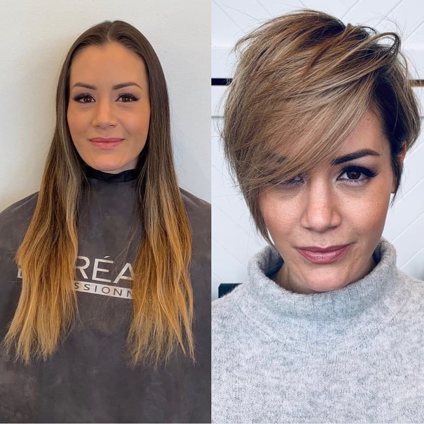 A long time ago to short haircuts before and after - the idea of a short female hairstyle