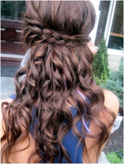 Loose Curls with Braid: Long Curly Hairstyles