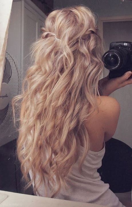 A loose curly hairstyle for long hair