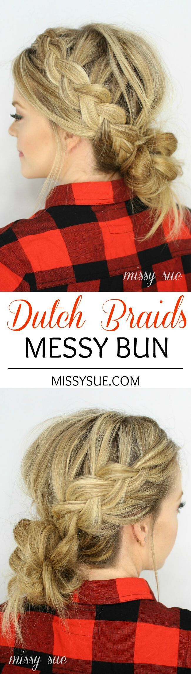 Dutch braids, messy cake, updos