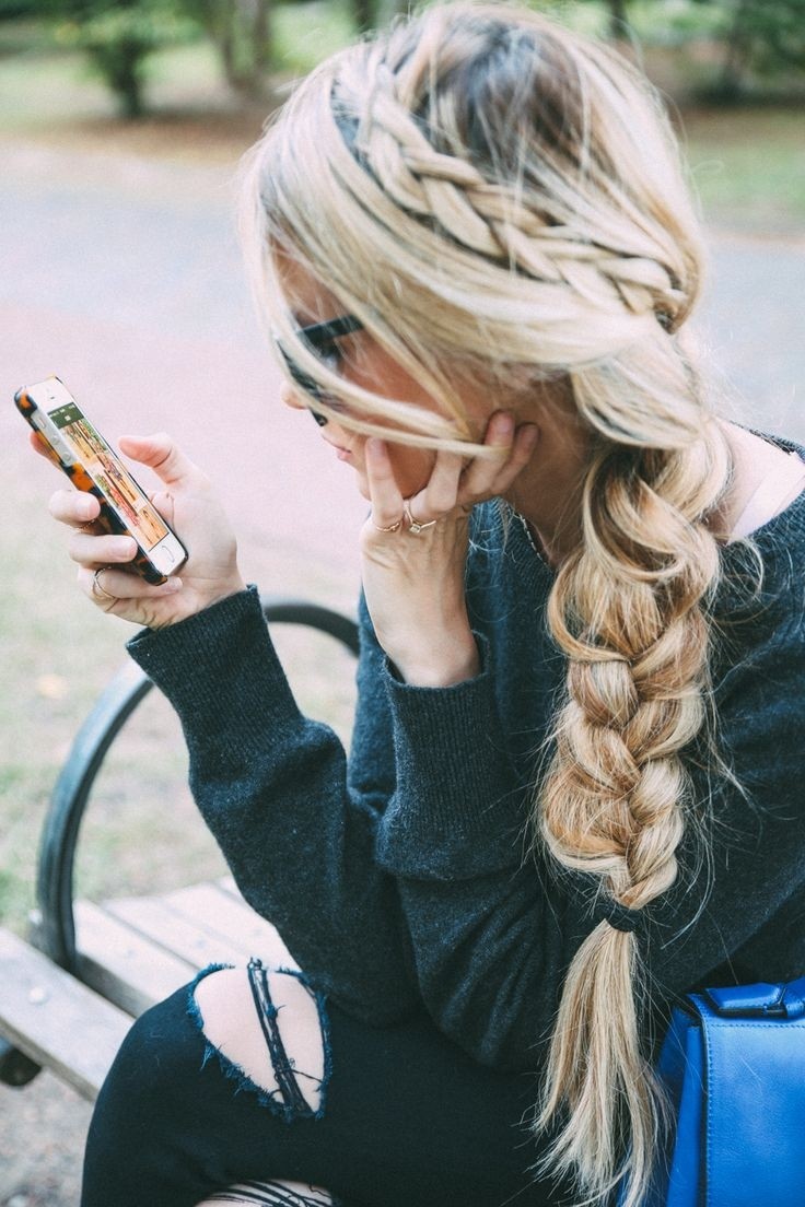 Loose side braids - long hairstyle ideas