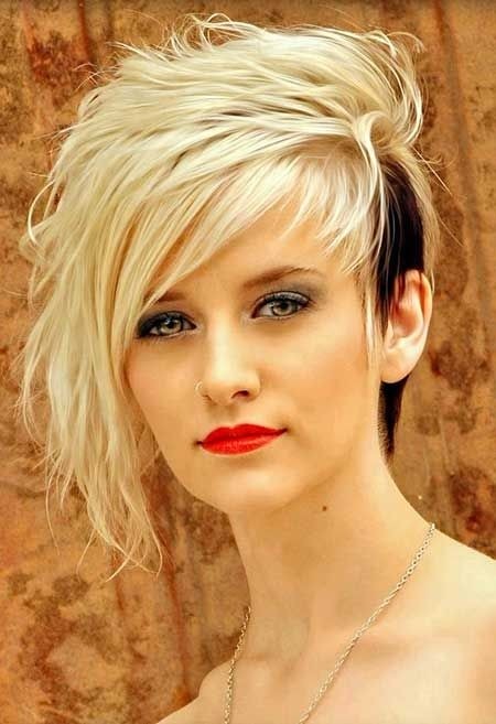 Beautiful and attractive Platinum blonde with black waste on one side