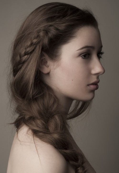 Beautiful chaotic side braid