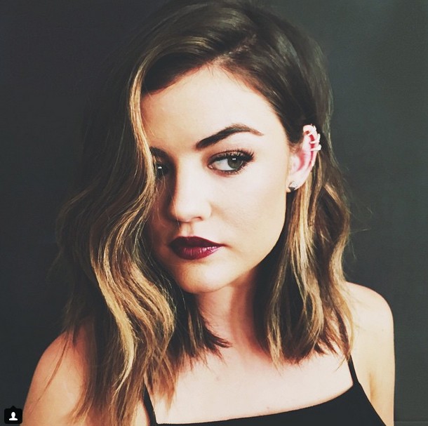 Lucy Hale Ombre Wavy Bob Haircut