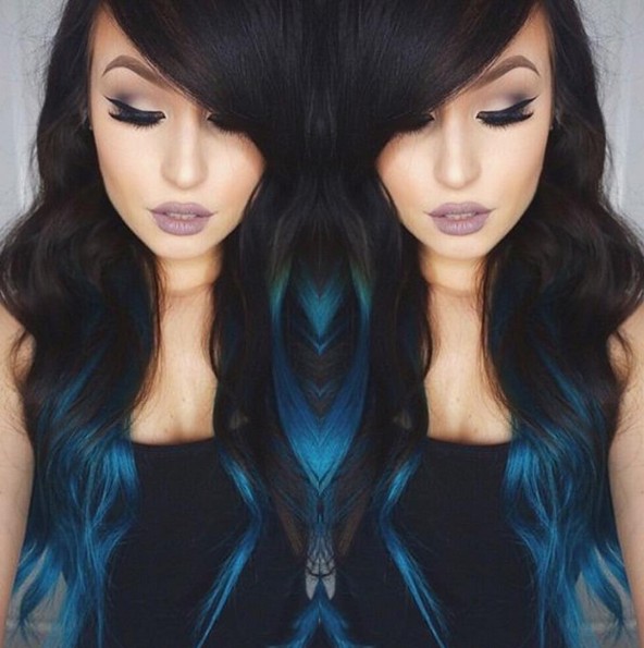 Ombré Blue Mediterranean with long hair