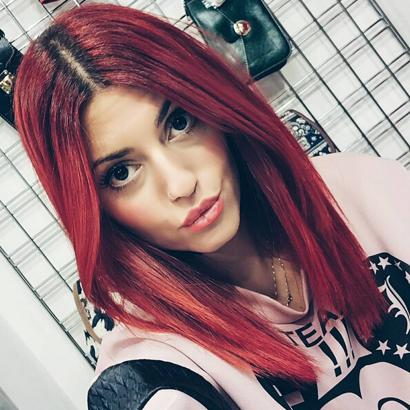 A medium straight haircut for thick hair