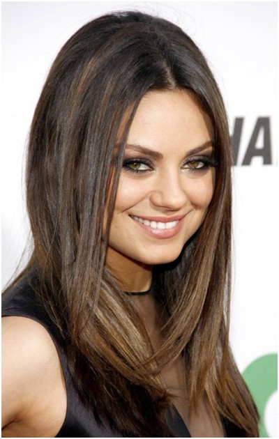Medium, Straight Hairstyles Trends: Mila Kunis Hair